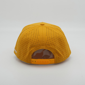 Nueva moda personalizada PVC Parche de goma Logo 5 paneles impermeable poliéster deporte Golf sombrero, corte láser perforado <span class=keywords><strong>papá</strong></span>, cuerda gorra de béisbol - Product Image 3
