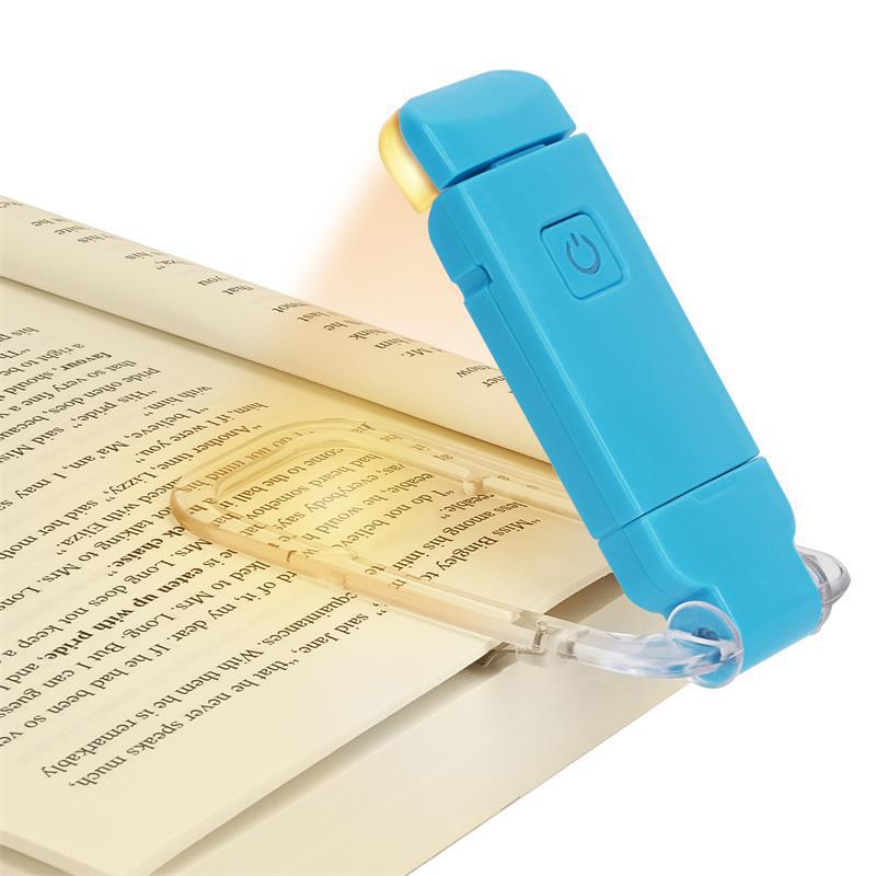 USB перезаряжаемая светодиодная книжная лампа с зажимом для защиты глаз Портативная закладка для чтения книжная лампа