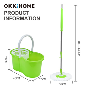 OKKiHOME Ensemble serpillière et <span class=keywords><strong>seau</strong></span> <span class=keywords><strong>pour</strong></span> <span class=keywords><strong>le</strong></span> nettoyage des sols, serpillière rotative à 360 degrés avec <span class=keywords><strong>seau</strong></span>, <span class=keywords><strong>pour</strong></span> une vie facile - Product Image 2