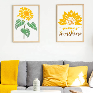 Kit <span class=keywords><strong>de</strong></span> pochoirs tournesol 6 pièces, modèle Mylar avec anneau ouvert en métal - Product Image 6