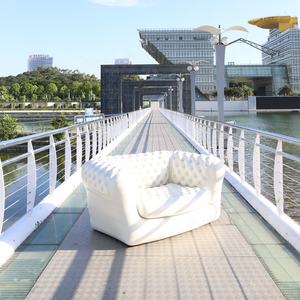 캠핑 블로우 업 소파 안락 의자 싱글 더블 풍선 안락 의자 야외 패브릭 공기 펌프가 내장 된 풍선 소파 의자 - Product Image 6