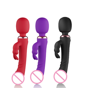 Vibrador de Conejo de Silicona 3 en 1, Juguete Sexual, Masajeador de Varita para Mujeres, Vibrador de Punto G, Masajeador AV de Tres Cabezas, Alivio del Dolor - Product Image 1