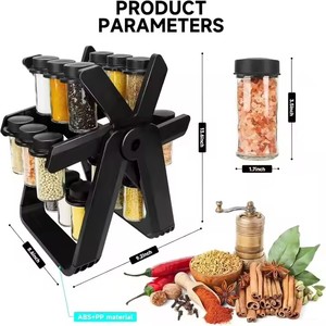 Rotating <b>Storage</b> <b>Rack</b>, <b>Kitchen</b> Specific Glass Seasoning Bottle <b>Rack</b> - Product Image 2