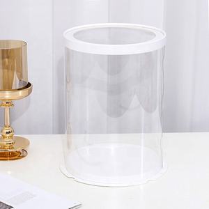 Высокое качество белый круглый торт подарочные коробки прозрачный высокий свадебный торт упаковочная коробка прозрачная крышка - Product Image 2