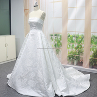 Nouvelle Arrivée Robe de Mariée Longue Coupe A-Line de Luxe Moderne de Haute Qualité, Élégante, Plissée et Sans Bretelles