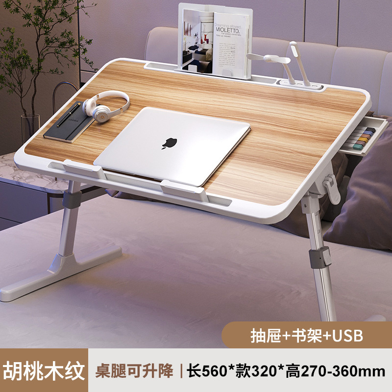 A5 [Walnut Wood] Bookshelf Drawer USB. 56*32*26-39cm