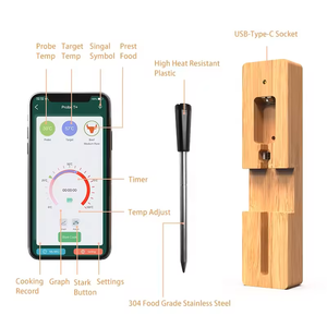 <span class=keywords><strong>Sonde</strong></span> numérique sans fil en acier inoxydable 304 avec connexion Bluetooth et contrôle par application intelligente FM200 pour la <span class=keywords><strong>cuisson</strong></span> <span class=keywords><strong>de</strong></span> la viande et le grillage en cuisine (OEM/ODM) - Product Image 3