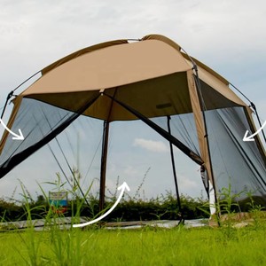 Tenda Gazebo <span class=keywords><strong>da</strong></span> Campeggio Impermeabile e Resistente al Sole, Ampio Spazio per Famiglie, 4-8 Persone, con <span class=keywords><strong>Tende</strong></span> Sostituibili - Product Image 1