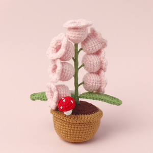 Veilleuse de bureau transfrontalière artisanale avec tissage de fil de muguet, petite fleur éternelle créative en céramique et peluche - Product Image 2
