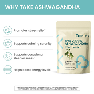 卸売バルク天然100％純粋オーガニックアシュワガンダ根エキス粉末KSM-66ハーブサプリメント（ポーチ入り） - Product Image 2