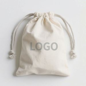 Bolsa de tela de algodón muselina blanca con cordón y logotipo personalizado, precio de fábrica, para zapatos, ropa y calcetines, con función de seguridad. - Product Image 2