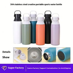 Custom Logo 500ml/750ml Stainless Steel Tumbler 304 Double Wall Vacuum Insulation Small Mouth Handle Pop-up Lid <b>Bowling</b> Design - Product Image 2