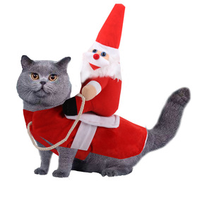 Ropa Navideña 3D para Mascotas con Diseño <span class=keywords><strong>de</strong></span> Santa Claus, Divertida y Ajustable, para Perros y Gatos, OEM ODM - Product Image 1