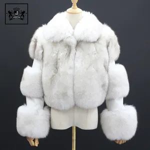 2022 winter real animal fur ladies coats with real fur trim warm luxury women trendy real fox fur coat