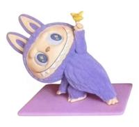 100% Original Authentique POPMART LABUBU Lazy Yoga Blind Box Ornement de Bureau Décoration Tendance Boîtes Mystères