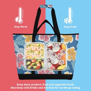 Sac isotherme de pique-nique et de camping à grande capacité, avec logo personnalisé, motif floral hawaïen, haute qualité, impression à la demande - Product Image 4