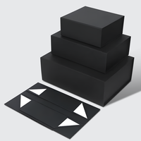 Boîtes cadeaux de luxe minimalistes haut de gamme, boîtes en papier pour vêtements avec rabat magnétique noir, boîtes cadeaux pliables avec fermeture magnétique
