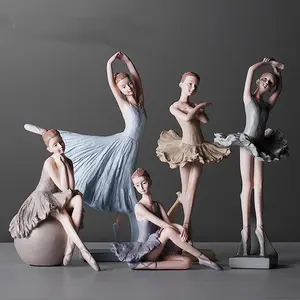 Hot Modern Simple Resin Ballet Girl Sculpture Crafts Gift Ballet Girl Sculpture Home Decorations Wholesale Customization