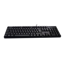 Teclado K1800 con Sensor Óptico, Cableado USB 2.0, 104 Teclas, Diseño Ruso, Plástico, Resistente al Agua, Plug and Play, 12 Meses de Garantía