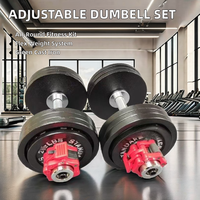 Ensemble d'haltères en fonte réglables de 20kg à 80kg avec changeur de poids variable pour usage domestique