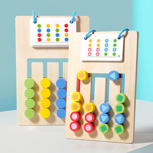 Alfabeto <span class=keywords><strong>de</strong></span> madera <span class=keywords><strong>de</strong></span> cinco colores <span class=keywords><strong>de</strong></span> doble cara para niños, juego educativo para caminar, rompecabezas deslizante, juguetes Montessori para niños - Product Image 4