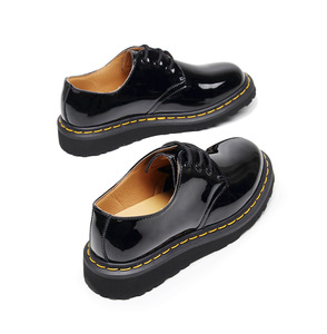 Botines de Moda para <span class=keywords><strong>Mujer</strong></span>, de Cuero Genuino, Tacón Grueso, Punta Redonda, Tallas Grandes, Suela Gruesa, Zapatos para Caminar, para Oficina y Universidad - Product Image 6