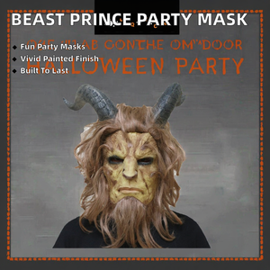 Máscara de disfraz de la Bella y la Bestia para TV, máscara de monstruo, príncipe, cosplay, accesorios de Halloween para <span class=keywords><strong>carnaval</strong></span>, máscara facial completa de látex natural <span class=keywords><strong>pintada</strong></span> a color - Product Image 4