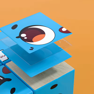 بطاقات كرتون مطابقة لتغيير الوجه كتل سحرية تكديس مكعب ألعاب خشبية - Product Image 3