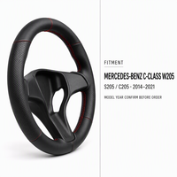 Housse de volant en cuir perforé sur mesure pour Mercedes-Benz Classe C W205 S205 C205, à coudre, aspect OEM