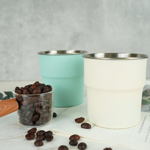 Tazza da Viaggio per Esterni in Acciaio Inox 304, <span class=keywords><strong>Stile</strong></span> Instagram per Picnic, Campeggio, Alpinismo, Semplice Tazza Monostrato per Birra e Caffè - Product Image 2