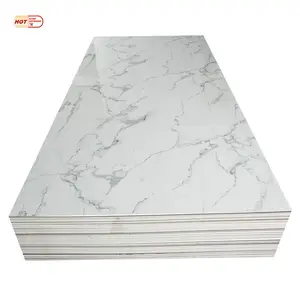 Pannello di marmo/piatto bianco foglio di plastica di marmo cucina In Pakistan pannelli Uv decorativi In Pvc lucido