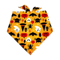 Nouveaux Bandanas Triangulaires Multicolores en Polyester à Imprimé Crâne Animal pour Chiens et Chats – Accessoires d'Halloween Effrayants