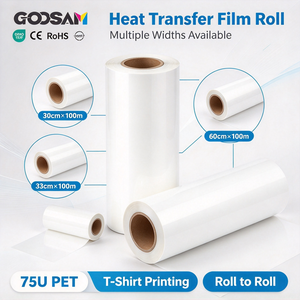 ฟิล์ม PET แบบม้วน Goosam DTF ขนาด 30 ซม. 33 ซม. 60 ซม. x 100 ม. แบบลอกร้อนสองหน้า ผิวด้าน สำหรับงานพิมพ์ถ่ายโอนความร้อน ขายส่ง - Product Image 1
