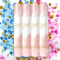 Canon à Confettis Blanc Papillon & Plumes & Confettis Ronds, Lanceur Manuel Torsadé pour Mariage, Accessoire Festif – Offre Spéciale