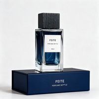 Flacon de parfum vide carré coloré personnalisé de 30 ml, flacon de parfum classique à sertir avec boîte d'emballage