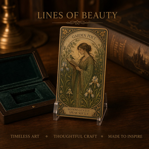 Carte Collezionabili in Metallo Stampate Personalizzate in Stile Art Nouveau, Carte Souvenir Vintage con Ritratti Floreali, Regalo all'Ingrosso - Product Image 2
