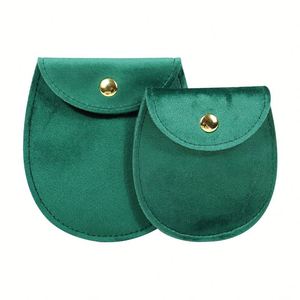 Pochette carrée en velours vintage portable pour bijoux, avec fermeture à bouton, pour bagues, boucles d'oreilles, colliers, boucle dorée, 8*8.3CM, vente en gros - Product Image 5