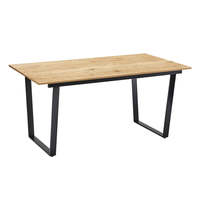 Table à manger rectangulaire moderne en bois avec pieds en métal noir