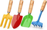 Ensemble d'outils de jardin en métal pour enfants, jouet de plage, râteau, pelle, houe et râteau à feuilles, pelles de plage