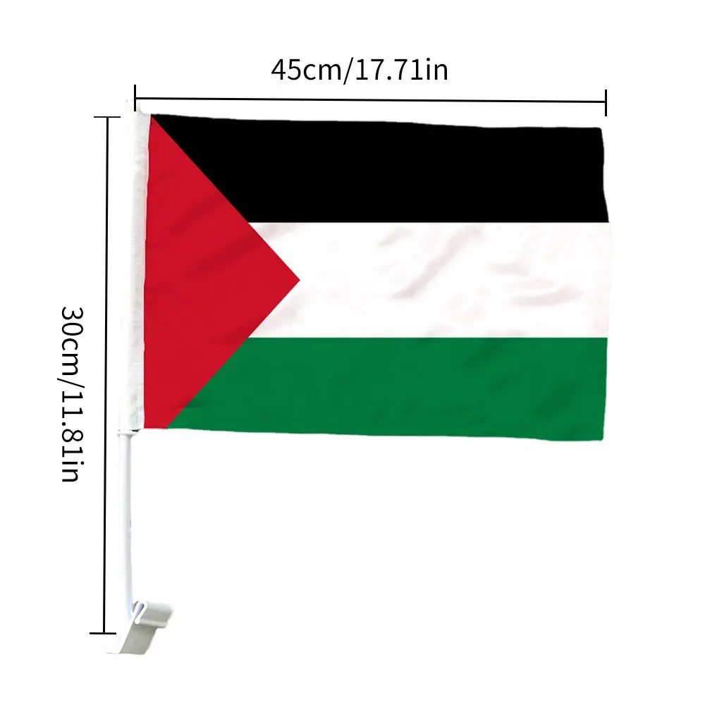 야외 인기있는 저렴한 가격 디지털 인쇄 장식 자유 30*45CM 폴리 에스터 팔레스타인 자동차 깃발 창 장식