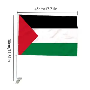 Dekorasi Digital cetak harga murah luar ruangan kebebasan 30*45CM bendera mobil Palestina poliester untuk dekorasi jendela