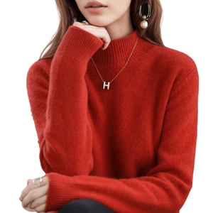 Prix de gros Pulls chauds à col roulé pour femmes, couleur unie, coupe ample, manches longues, mode - Product Image 1