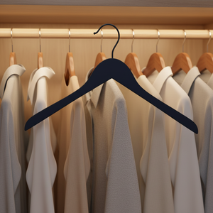 ไม้แขวนเสื้อฮอลลีวูด เกรด A-66 สีดำเคลือบยาง ไม่มีรอยบาก ไม่มีแถบโค้ง สำหรับใช้งานได้หลากหลาย - Product Image 2