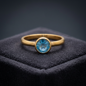 Bagues en topaze bleue, minimaliste, 300 pièces, meilleur cadeau 300 pour elle - Product Image 4