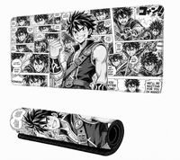 Tapis de jeu Flashstrike XXL 900x400mm avec personnages de dessins animés, résistant à l'eau, antidérapant, en caoutchouc, pour ordinateurs, ordinateurs de bureau, ordinateurs portables, bureaux