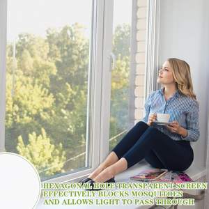 Kits de maille d'écran de fenêtre noire pour fenêtres de maison filet à insectes avec crochet amélioré écrans de remplacement de bricolage auto-adhésifs pour Windows - Product Image 3