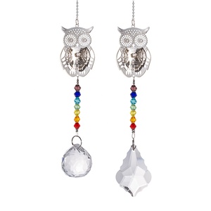 Noite coletor coruja janela de cristal pendurado, artesanal, decoração da casa, acessórios, sala de estar, vidro - Product Image 1