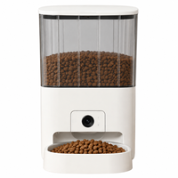 Distributeur automatique intelligent pour animaux de compagnie 6L, éco-responsable, en plastique durable, alimenté par batterie, avec caméra HD 1080P, double alimentation, alimentation pour 30 jours, et IA
