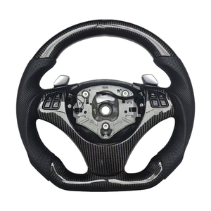 Volant de direction M Sport en cuir perforé et fibre de carbone pour BMW E90 E91 E92 E93 Série 3 - Product Image 1