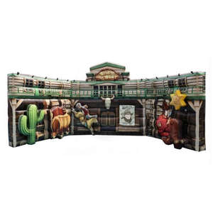 Nuevos alquileres de fiestas para 2025 Estación de selfies inflable de estilo occidental, paredes inflables con diseño 3D para fotografía - Product Image 2